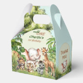 サファリジャングルかわいいワイルドワン誕生日メディア フェイバーボックス (裏面)