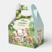 サファリジャングルかわいい動物ワイルドワン誕生日 フェイバーボックス (正面サイド)