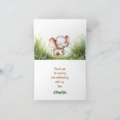 サファリジャングルかわいい動物ワイルドワン1歳誕生日 サンキューカード (内部)