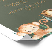 サファリジャングルのテーマパーティーの好意サイン ポスター (角)