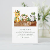 サファリジャングルのベビーシャワーサンキューカード サンキューカード (スタンド正面)