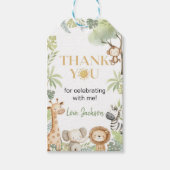 サファリジャングルの動物たち お誕生日のお礼 ギフトタグ (正面)