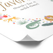 サファリジャングルの誕生日パーティー好意サイン ポスター (角)