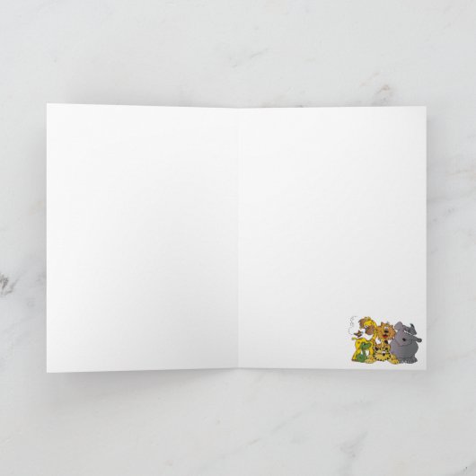 サファリジャングルの赤ちゃんたち - ありがとう サンキューカード (内部)