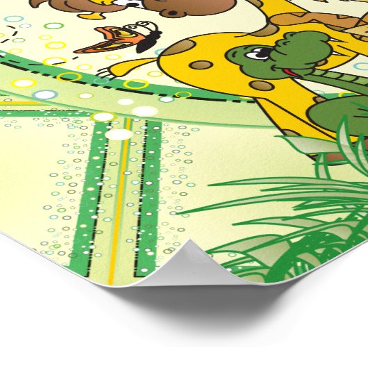 サファリジャングルの赤ちゃんたち ポスター (角)