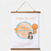 サファリジャングルアドベンチャーウォーターカラーモンキー 吊り下げ型タペストリー (正面)