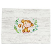 サファリジャングルアニマルズベビーシャワー抱き枕 ラージペーパーバッグ (裏面)