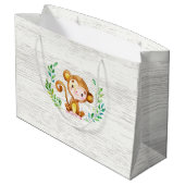 サファリジャングルアニマルズベビーシャワー抱き枕 ラージペーパーバッグ (裏面アングル)