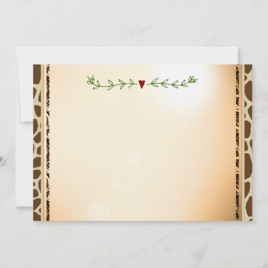 サファリジャングルアニマルズベビーシャワー招待状 招待状 (裏面)