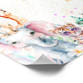 サファリジャングルアニマルズワイルドガールバースデーパーティー ポスター (角)