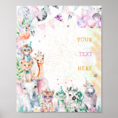 サファリジャングルアニマルズワイルドガールバースデーパーティー ポスター (正面)