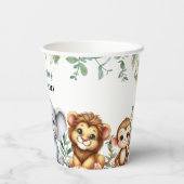 サファリジャングルアニマルズワイルドワン誕生日 紙コップ (裏面)