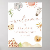 サファリジャングルアニマルズ誕生日へようこそ ポスター (正面)