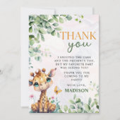 サファリジャングルアニマルズ誕生日 サンキューカード (正面)