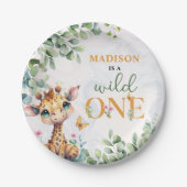 サファリジャングルアニマルズ誕生日 ペーパープレート (正面)