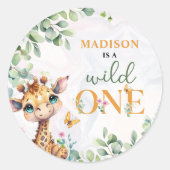 サファリジャングルアニマルズ誕生日 ラウンドシール (正面)