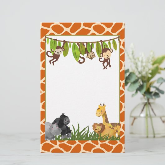 サファリジャングルアニマルテーマ 便箋 (スタンド正面)