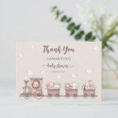 サファリジャングルアニマルトレインベビーシャワーありがとう カード (スタンド正面)