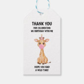 サファリジャングルアニマルピンクガールズ誕生日 ギフトタグ (正面)