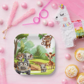 サファリジャングルアニマルワイルドワン誕生日パーティー ペーパープレート (パーティー)