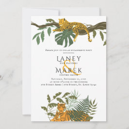 サファリジャングルアニマル婚約パーティ 招待状