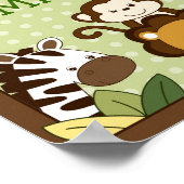 サファリジャングルアニマル子供部屋ウォールアートネームプリント ポスター (角)