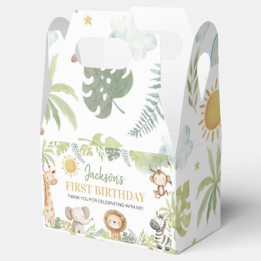 サファリジャングルアニマル誕生日お願いボックス フェイバーボックス (オープン)