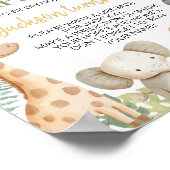 サファリジャングルアニマル誕生日タイムカプセルサイン ポスター (角)