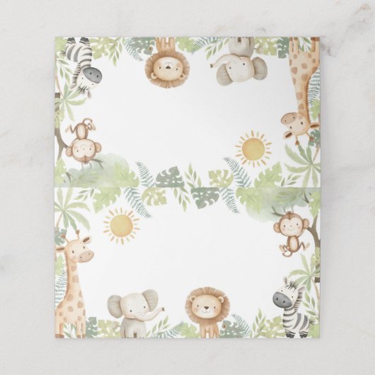 サファリジャングルアニマル誕生日フードテント プレイスカード (外部開封)