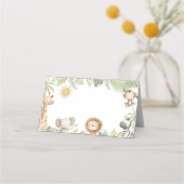 サファリジャングルアニマル誕生日フードテント プレイスカード (正面)