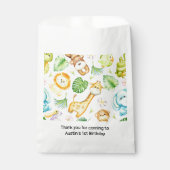 サファリジャングルアニマル誕生日ベビーシャワー フェイバーバッグ (正面)