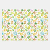 サファリジャングルアニマル誕生日ベビーシャワー ラッピングペーパーシート (正面)