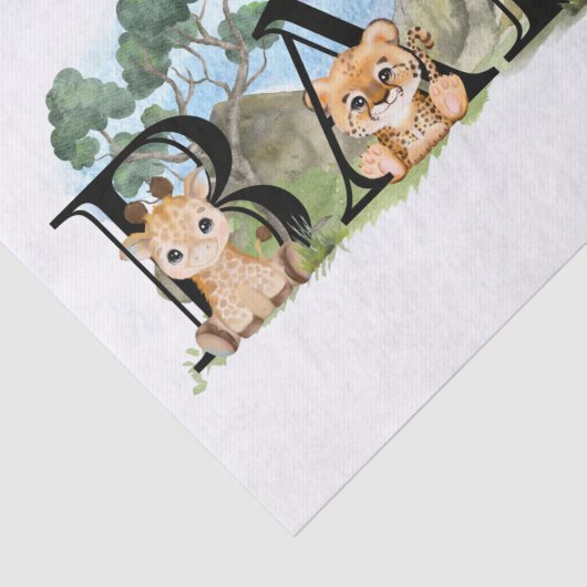 サファリジャングルアフリカ動物の赤ちゃんシャワー 薄葉紙 (詳細)
