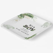 サファリジャングルエレファントキリン少年の赤ちゃんシャワー ペーパープレート (傾斜あり)