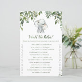 サファリジャングルエレファントベビシャワーゲーム印刷 (スタンド正面)