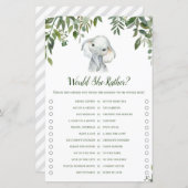 サファリジャングルエレファントベビシャワーゲーム印刷 (正面/裏面)