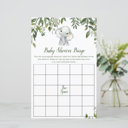 サファリジャングルエレファントベビシャワーゲーム印刷 (スタンド正面)