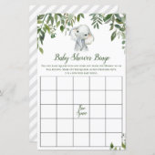 サファリジャングルエレファントベビシャワーゲーム印刷 (正面/裏面)