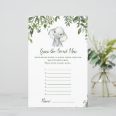 サファリジャングルエレファントベビシャワーゲーム印刷 (スタンド正面)