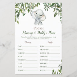 サファリジャングルエレファントベビシャワーゲーム印刷