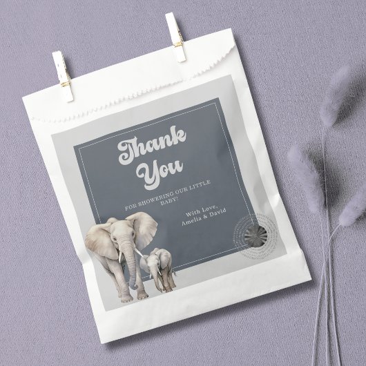 サファリジャングルエレファントベビージャーシャワーバッグ フェイバーバッグ