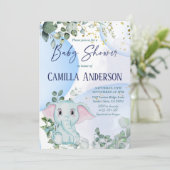 サファリジャングルエレファントユーカリプトゥスブルーバブル 招待状 (スタンド正面)