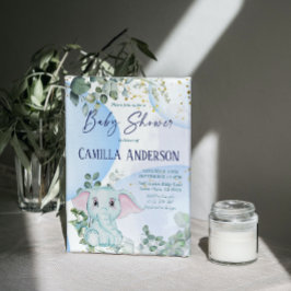 サファリジャングルエレファントユーカリプトゥスブルーバブル 招待状