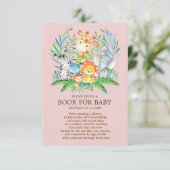 サファリジャングルガールズベビーシャワーブックベビー エンクロージャーカード (スタンド正面)