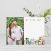 サファリジャングルガールベビーシャワーサンキューカード サンキューカード (スタンド正面)