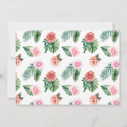 サファリジャングルガールベビーシャワーサンキューカード サンキューカード (裏面)