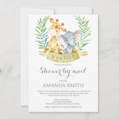 サファリジャングルガール赤ちゃんシャワーbyメール 招待状 (正面)