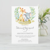 サファリジャングルガール赤ちゃんシャワーbyメール 招待状 (スタンド正面)