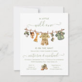 サファリジャングルキャンピングベビーシャワークロサーライン 招待状 (正面)