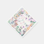 サファリジャングルキュート動物ガール誕生日 スタンダードカクテルナプキン (角)